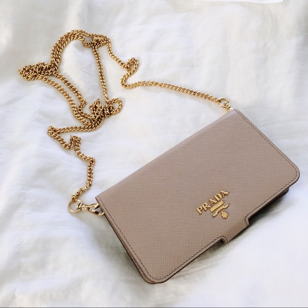 Vintage Prada Saffiano iPhone SE Case On Chain